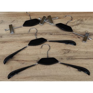 Вішалка силиконова з дерев`яною вставкою 42х3.5см. (колір чорний)